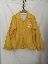 Hartwell Yellow DOT Vintage USA Made Lined Windbreaker Jacket Men's L Snap