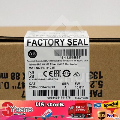 ALLEN BRADLEY 2080-LC50-48QBB Micro850 EtherNet/IP Controller US Free Tax