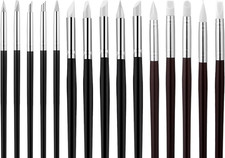 15 Pcs Silicone Paint Brush Black Silicon Color Shapers Brushes for DIY Handicra