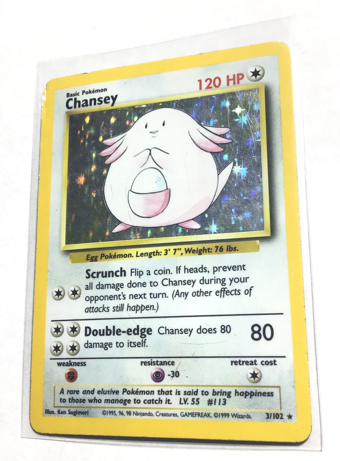 CHANSEY - 3/102 - Base Set - Holo - Pokemon Card - HP