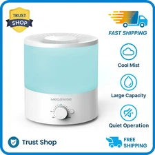 Ultrasonic Cool Mist Humidifier 1.5L, Quiet Operation, Adjustable Mist, Auto Shu