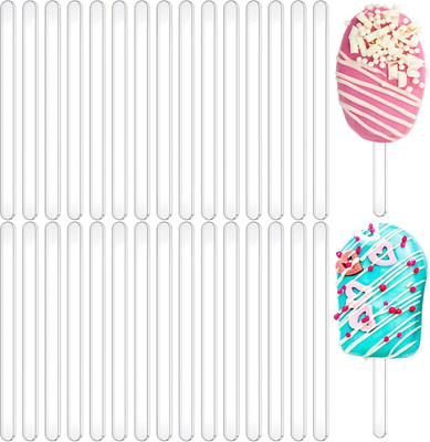 30 Pieces Acrylic Sticks Reusable Cakesicle Sticks Cake Pop Mold Mirror Ice Pop