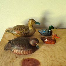 Hand Painted Wood Duck Hunting Decoys Set of 4 Duck Decoy Wooden Decoy