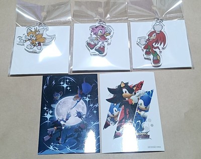 Sonic the Hedgehog Tails, Knuckles, Amy Acrylic Charm Set with Bonus Sticker