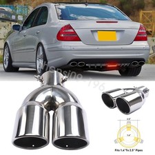 Dual 1.5 To 2.5 Exhaust Tip Polished Stainless For Mercedes-benz W212 W211