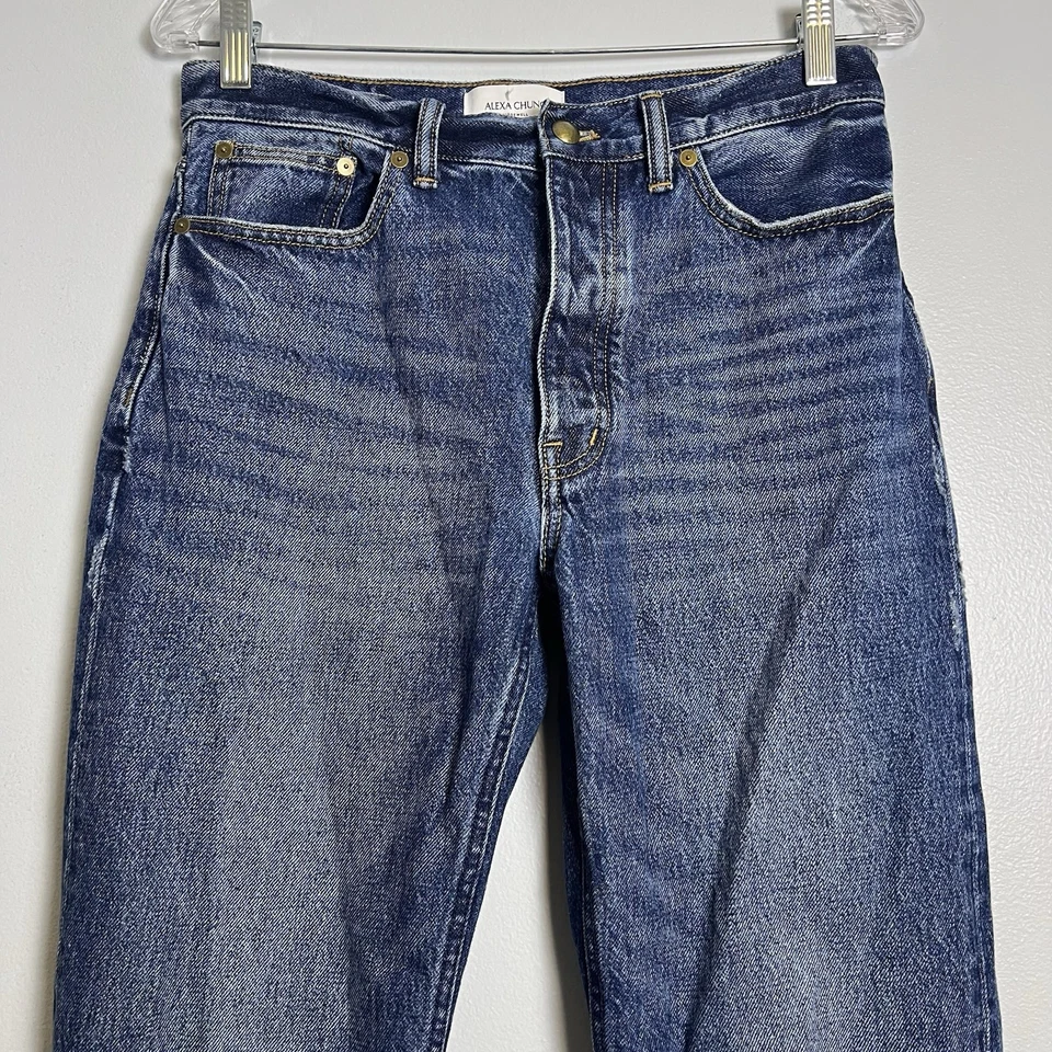 Madewell Alexa Chung Women's Straight Leg Denim Jeans Sz 26 Button Fly Med Wash - Image 2 of 4