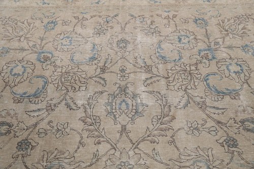 Muted Distressed Floral Traditional Room Size Rug Vintage Handmade Carpet 10x11 - Picture 12 of 21