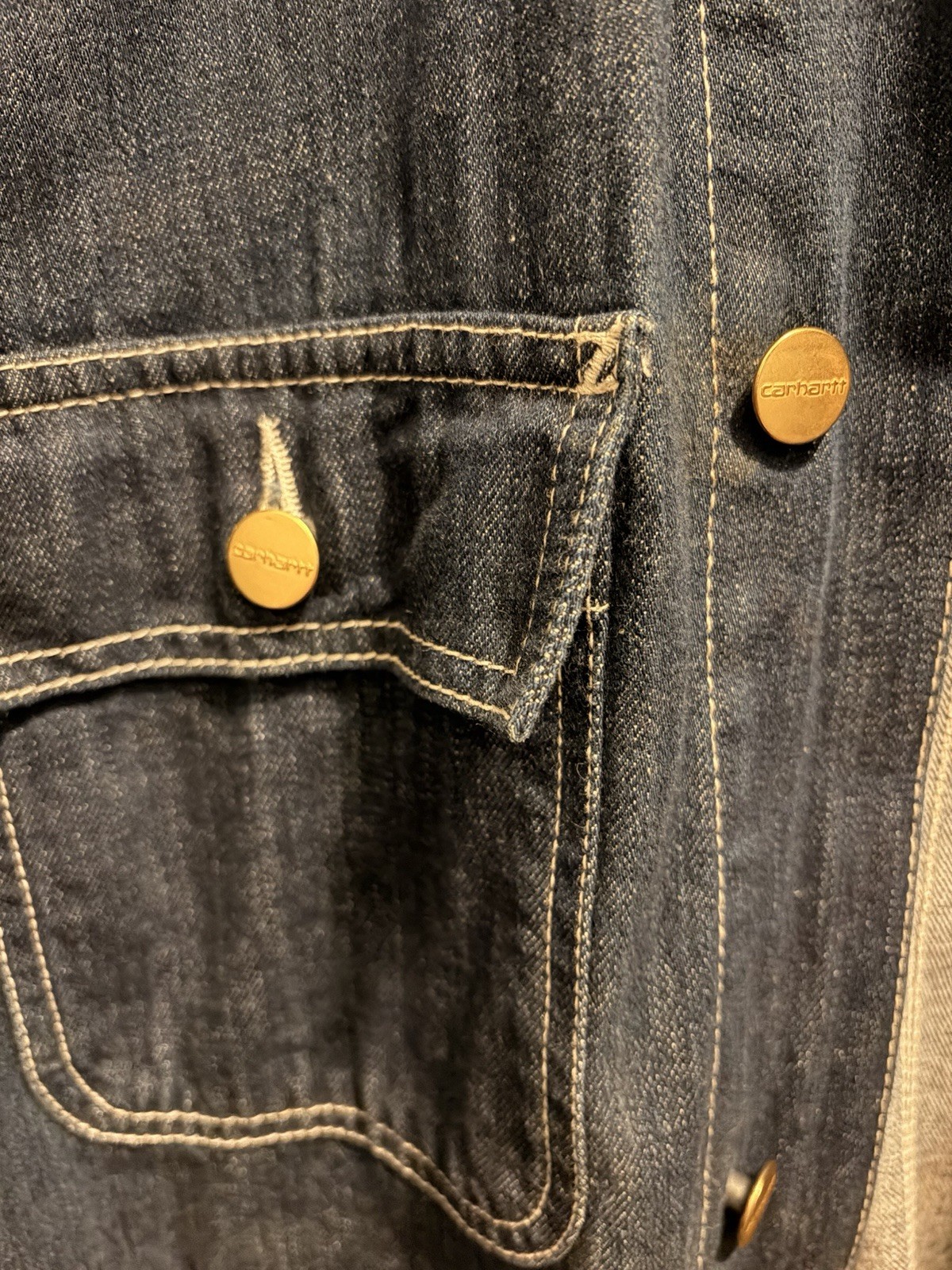 Carhartt Denim Chore Coat Jacket Men's XL Unlined thumbnail 3