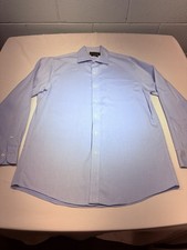 Lauren Ralph Lauren Slim Fit Non Iron Dress Shirt 16.5 34/35 Blue Mens