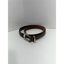 Mezlan Mens Brown Paneled Leather Belt Made in Spain Silver Buckle Size 36 3109