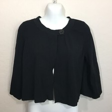 Cable Gauge Womens Black Sweater Button Size Medium
