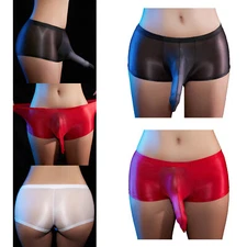 US Men Underwear Nightwear Boxer Briefs Stretchy Sexy See-Through Sheer Knickers