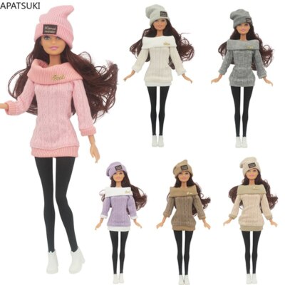 Fashion Multi-Color Knitwear for 11.5'' Doll Outfits Tops Stocking Shoes Hat 1/6