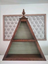   Vtg. Stifle 2 Tier Wooden Hanging Triangular Display Shelf Curio Knick Knacks