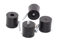 1” Tall x 1" Dia Natural Rubber Feet for Electronics,  Audio,  Stereo + Screws