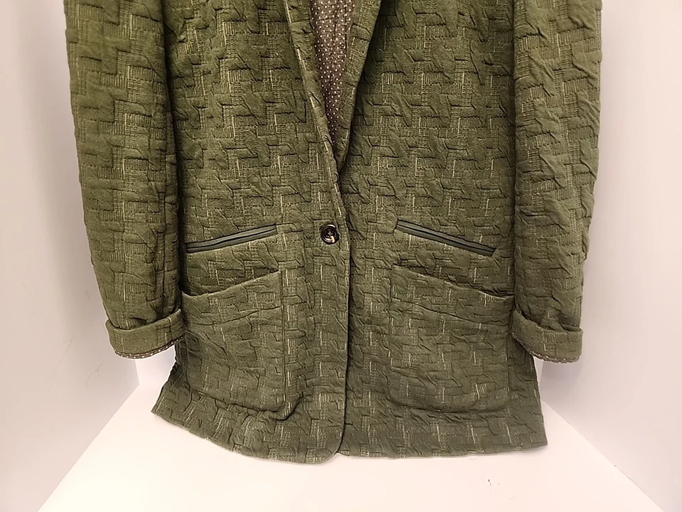 Blazer Cartonnier Extendido Pata de Gallo Talla XS Verde Talla Grande Anthropologie Foto 4 de 4