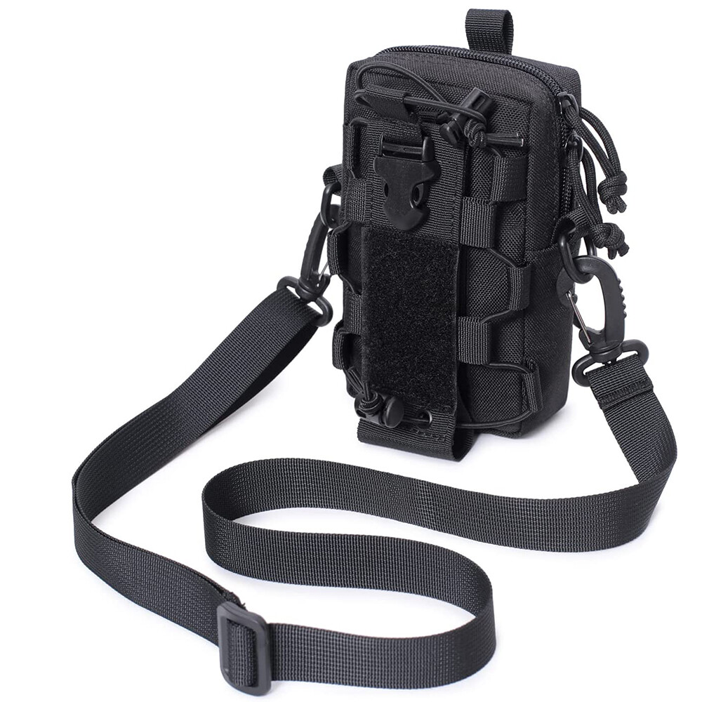 Tactical EDC Molle Waist Pouch Phone Holster With Shoulder Strap Camping Hiking