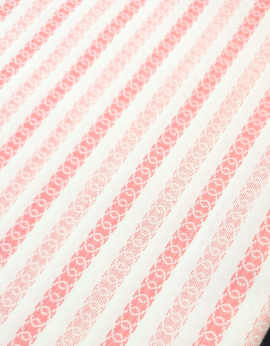 Vintage Sewing Fabric Pink White Striped 4 Yards Shirting Sewing Material 44" Wd
