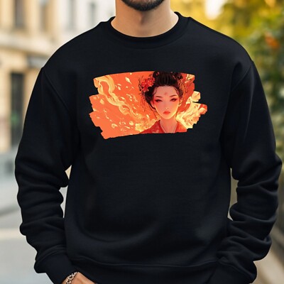 Geisha On Fire Sweatshirt Cosy And Perfect For Any Occasion Sbis4XL