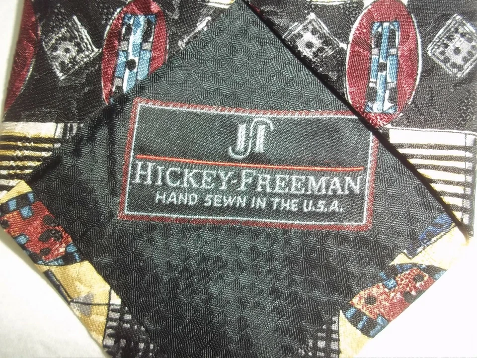 !! Hickey Freeman Multicolor Silk Woven Tie 59"L x 4"W - Image 4 of 4
