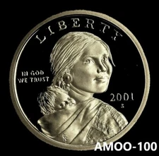 2001 P D S - PROOF and Two Uncirculated Sacagawea Native American Dollar Coins