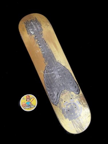 RARE Bam Margera Gold Guitar Element Pro Model Skateboard Deck Vintage Used