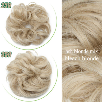 Thick Natural Curly Messy Bun Wrap on Hair Piece Updo Fake Extensions for Human