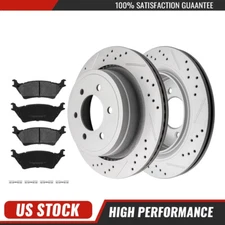 Rear Drilled Disc Rotors+Ceramic Brake Pads for Ford F-150 6 Lug 2012 2013-2020