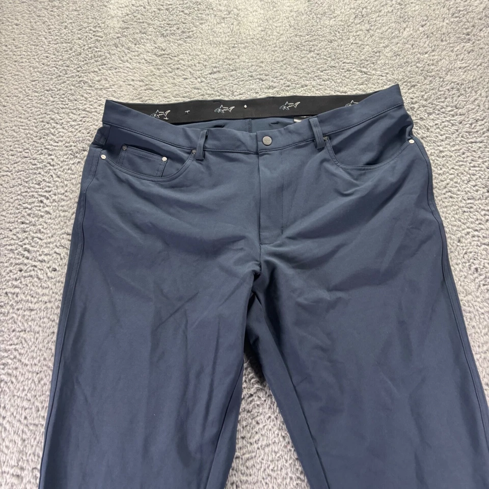 Pantalones chinos Greg Norman para hombre 38x30 azul marino poliéster elástico recto golf Foto 2 de 4