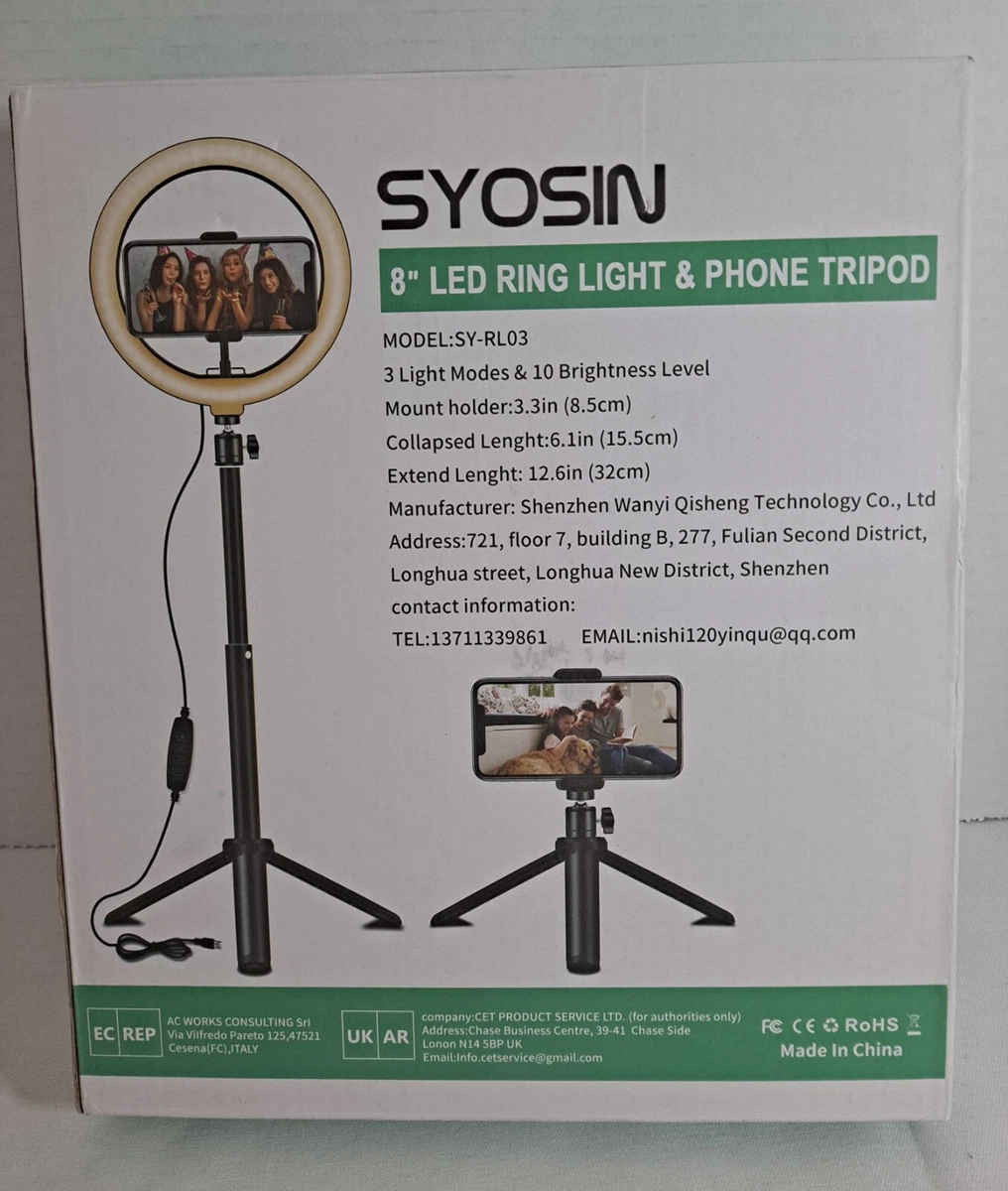 Luz LED Selfie y trípode con soporte para teléfono y anillo de luz LED