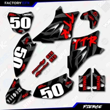 Black & Red Fierce Racing Graphics Kit fits 06-25 YAMAHA TTR50 TTR 50 Decals