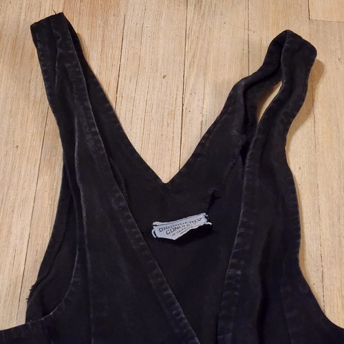 Vintage Disorderly Conduct V Neck Black Denim Button Down. Size S Missing Button - Picture 4 of 8