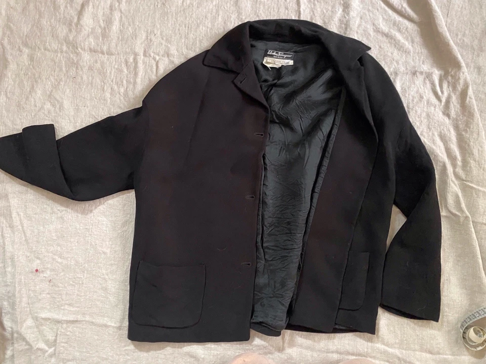 Chaqueta Blazer Vintage Salvatore Ferragamo Mujer Negro Rayón Claro Talla 8 Foto 3 de 4