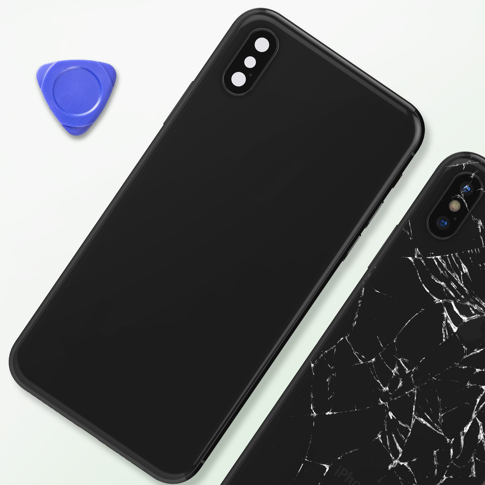 Châssis iPhone X remplacer boîtier rayé vitre arrière noire - 4
