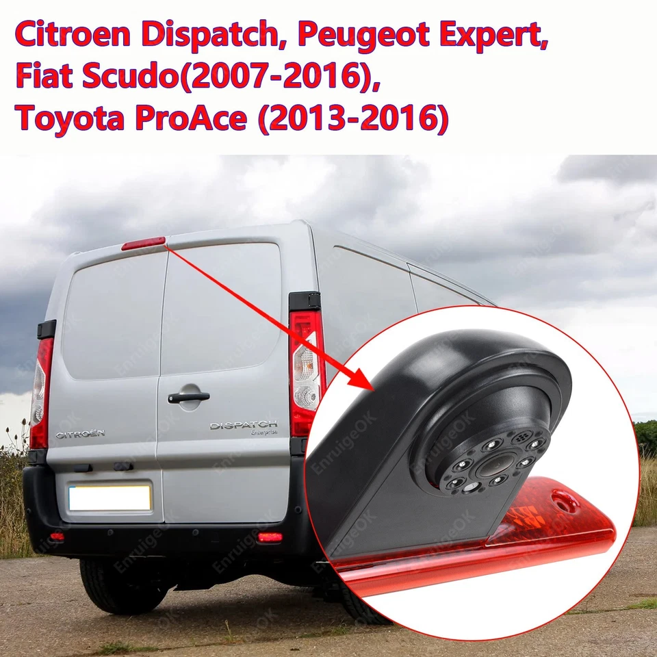 Brake Light Reversing Camera for Citroen Dispatch Peugeot Expert+ 5" Monitor Kit - Image 3 of 4