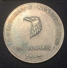 1927 Weimarer Republik Deutsches Bundesschiessen M&uuml;nchen Historischer Token