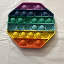 Pop It Octagonal Fidget Toy Rainbow
