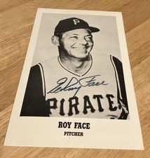 Elroy Face Pittsburgh Pirates Signed Autograph 5 x 8 Photo + Pitcher Register