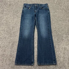 Levis Jeans Mens 34x30 Blue 527 Slim Bootcut Dark Wash Denim Logo Work Casual