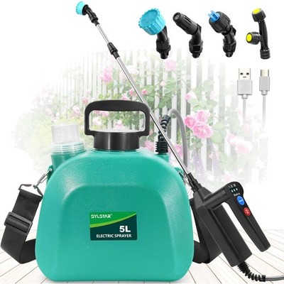 Pressure Sprayer, 5 L, Akku, 3 Geschwindigkeiten, nozzles, Garten