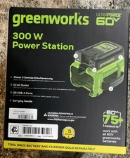 Greenworks 60v 300w Power Station. Power Three Devices Simultaneously. 1 AC ￼
