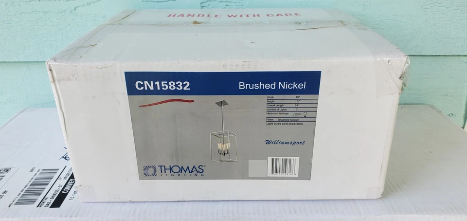 Thomas Lighting CN15832 Williamsport 3-Light Chandelier Brushed Nickel NIB - Image 4 of 4