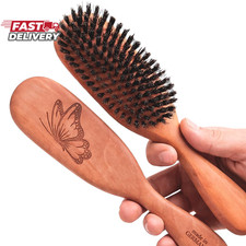 100 Boar Bristle Hair Brush for Fine Thinning Hair, Made in Germany