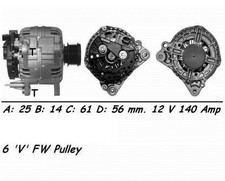 WAI Alternator 140AMP for Volkswagen Golf R32 4Motion 3.2 2005-2009 WA11134N