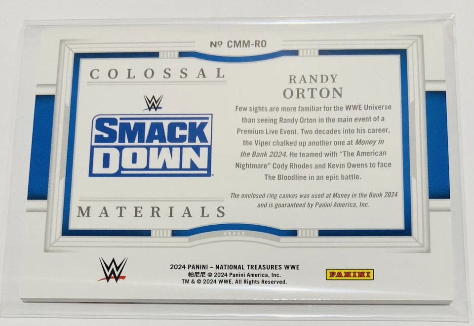 2024 Panini National Treasures /25 Colossal Materials Randy Orton #CMM-RO WWE - Image 2 of 3