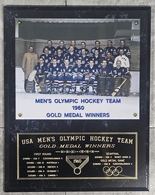 1960 U.S. MENS HOCKEY TEAM OLYMPIC GOLD MEDAL CHAMPIONS 12X15 PLAQUE