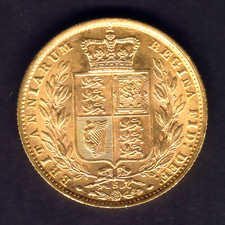 Australia.. 1877 Sydney - Shield Sovereign..  Near Full Lustre - gEF/UNC