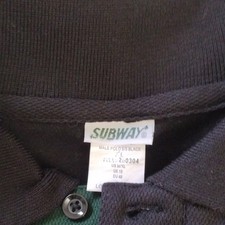 Subway Black Cotton Blend Polo Shirt Men M/XL Restaurant Worker