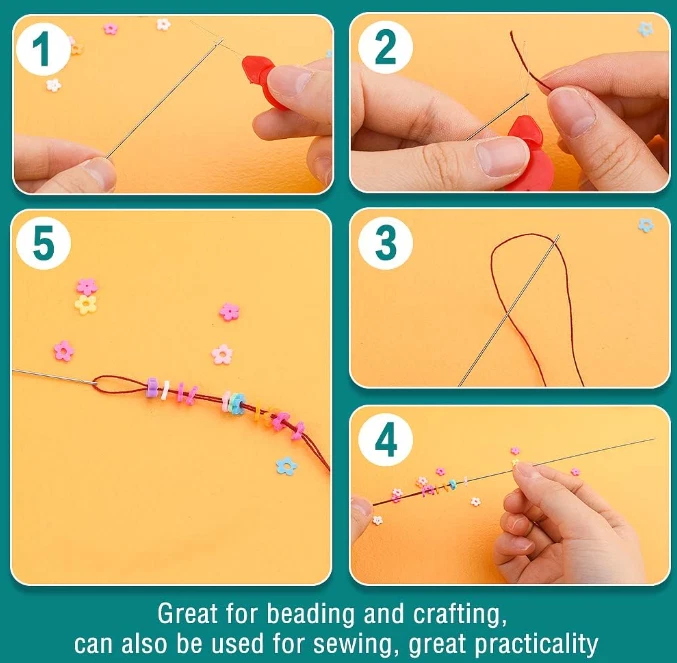 Juego de 28 agujas de abalorios con agujas largas rectas y grandes para joyería Foto 4 de 4