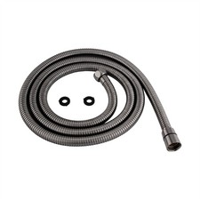 Flexi Shower Hose Pipe Standard Bore Bathroom 1.5m Stainless Steel Gunmetal Grey